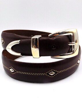 Brighton Denver Diamond Western Leather Belt Size 30